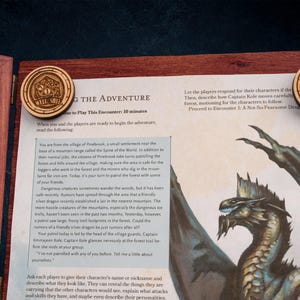 May include: Wooden game pieces with the text "WELL SHIT" and a dice icon are placed on a game board with a dragon illustration. The game board is inside a wooden box with dice and figurines.