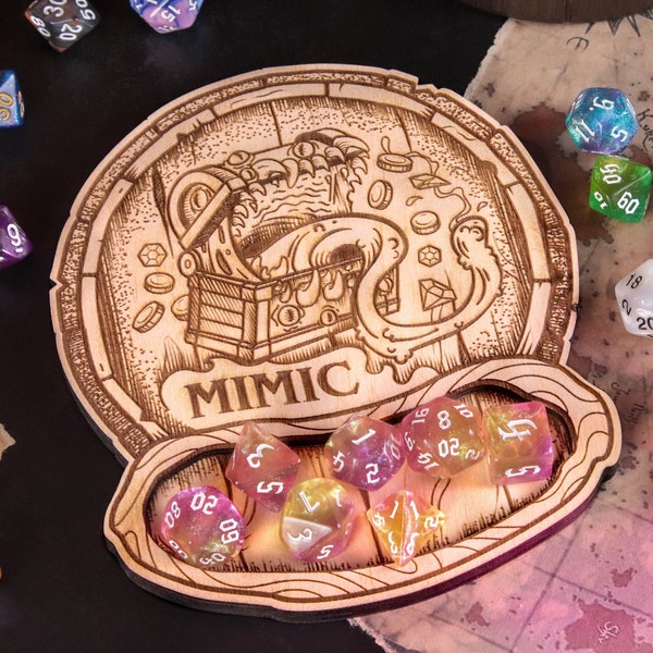 Pathfinder Mimic Coaster Tray | Dice tray | DnD Classes and Monsters Designs | RPG Tabletop Accessory | Dungeon Master Gift | Birthday Gift