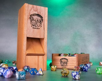 Magnetic Dice Tower, DnD Dice Tray, Dungeons and Dragons, Wood Dice Tower, DND, Roleplaying game, DT4