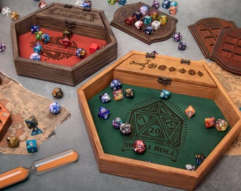 Dice Tray, Rolling Dice, RPG, Dice Organizer, Gifts for DND Player, Daggerheart Dice Box Tray RPG Dice Rolling Mat Tabletop Games D&D HT3
