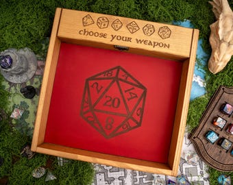 Dice Tray, Rolling Dice, RPG, Dice Organizer, Gifts for DND Player, Daggerheart Dice Box Tray RPG Dice Rolling Mat Tabletop Games D&D WT6