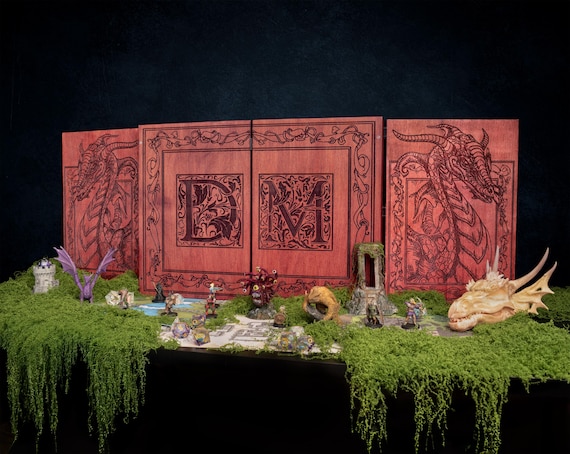 Wooden Dungeon Master Screen for DnD & RPGs | Handmade DM Screen Gift | Tabletop Gaming Accessory for Dungeons n Dragons | Pathfinder DTS 2