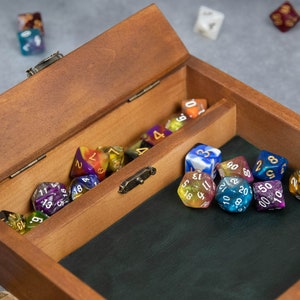 Custom Wooden DND Dice Box Tray RPG Dice Rolling Mat Tabletop Games D&D Gift For Gamer Dice WT1 zdjęcie 2