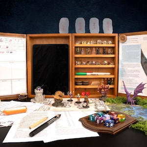 Wooden Dungeon Master Screen - RPG DM Screen Gift for DND, Daggerheart, Tabletop Games - Dm Gifts for Dungeon Master - rpg Accessories Dts 2