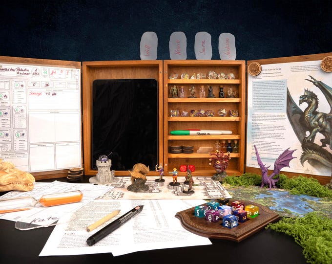 Wooden Dungeon Master Screen - RPG DM Screen Gift for DND, Daggerheart, Tabletop Games - Dm Gifts for Dungeon Master - rpg Accessories Dts 2