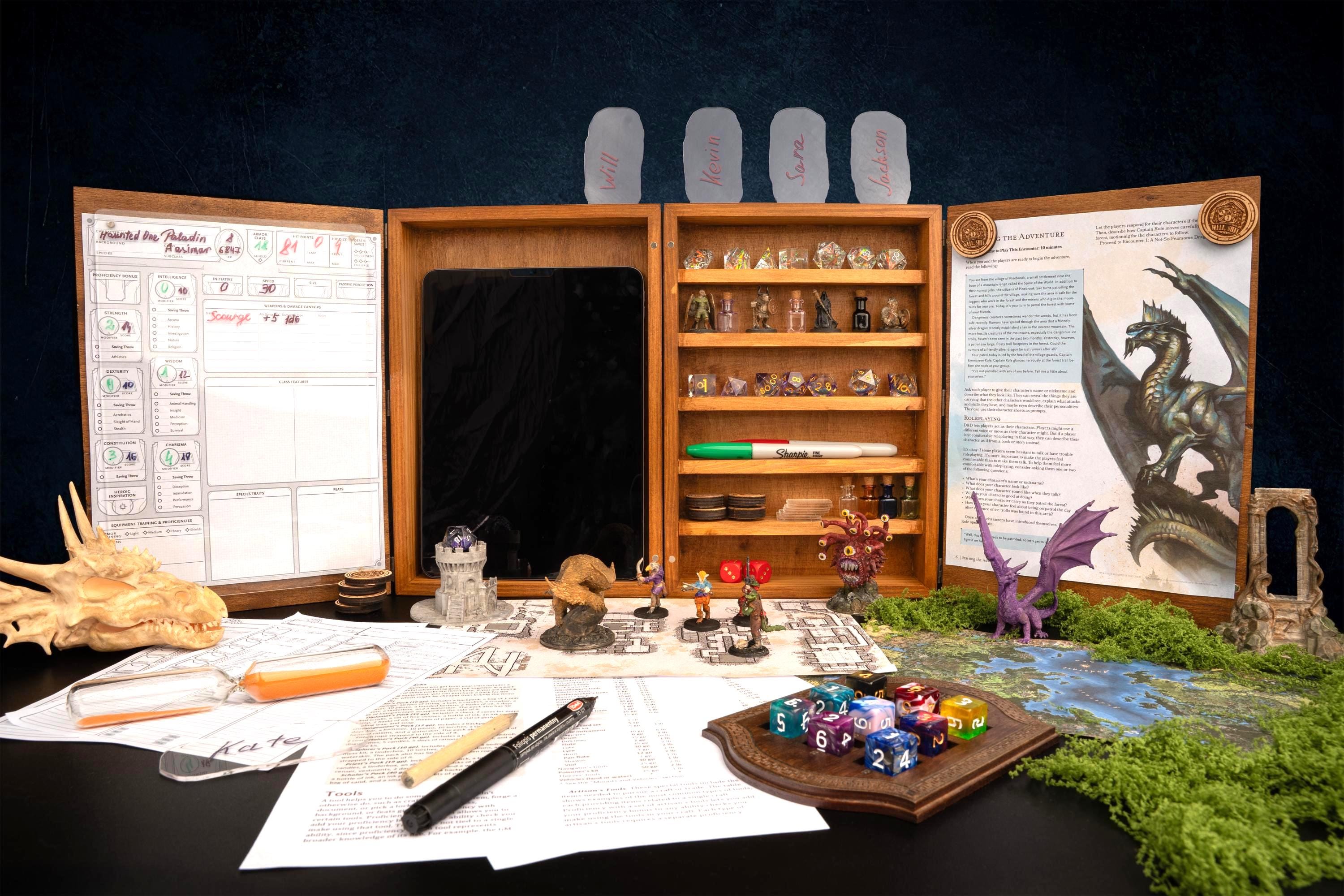 Wooden Dungeon Master Screen - RPG DM Screen Gift for DND, Daggerheart, Tabletop Games - Dm Gifts for Dungeon Master - rpg Accessories Dts 2