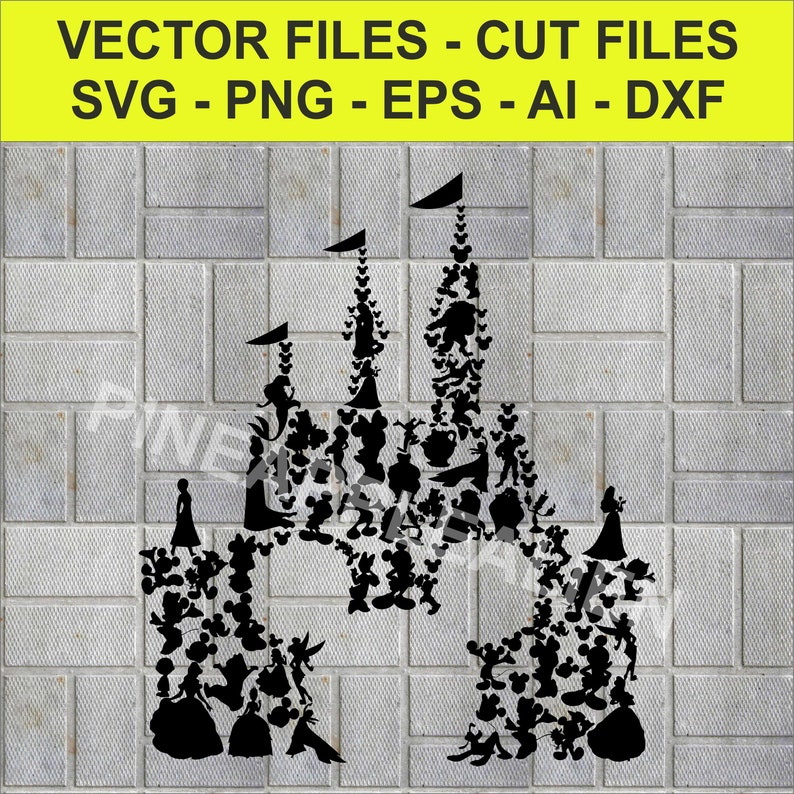 Scrap Booking Crafting Svg File Clipart Disney S Mickey Mouse Castle Silhouette Cricut Cut Files Silhouette Cut Files Clip Art Art Collectibles