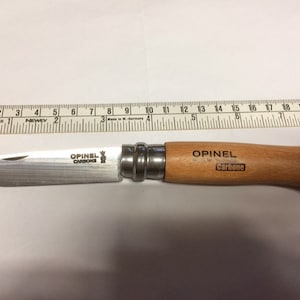 Opinel No.8vrn Carbon Steel Blade with virobloc locking safety ring