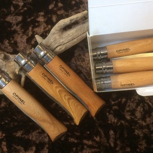 Opinel 12VRI Boxed Set of 6 Locking Knife with  beech wood handle Stainless Steel