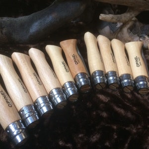 Opinel 6VRI Boxed Set of 12 Locking Knives with  beech wood handle Stainless Steel