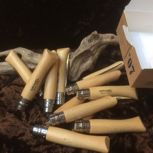 Opinel 7VRI Boxed Set of 12 Locking Knives with  beech wood handle Stainless Steel