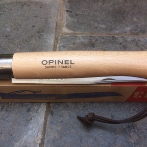 Opinel 13VR stainless &#39;Locking Giant Folding Knife&#39; boxed with 22cm. blade overall length 50cm.