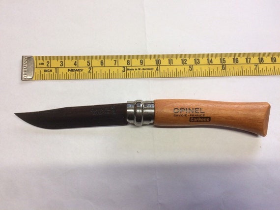 Opinel No 7vrn Locking Carbon Steel Blade Beech Handle A Etsy
