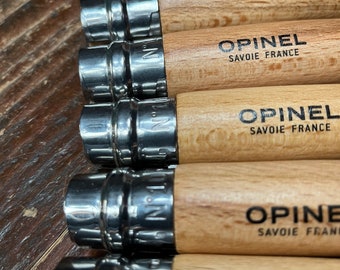 Opinel 10VRI Boxed Set of 6 Opinel Stainless Locking Knife with  beech wood handle