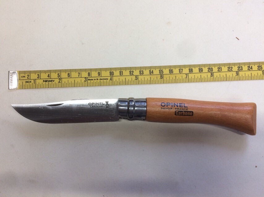 Opinel 10 Vrn Locking Knife Carbon Steel Blade Etsy
