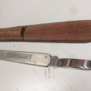 BroomWade Letter Opener Knife: Stainless Steel with Leather Sheath