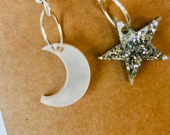 star and moon earrings