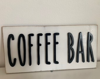 Coffee Bar Sign Over 70 Customisable Or Handmade Options Etsy