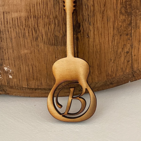 Monogram ACOUSTIC guitar ornament - Personalized ACOUSTIC Guitar Ornament - Gift for Guitar Player - Electric Guitar Initial