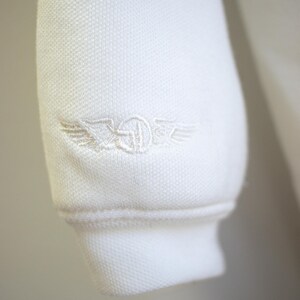 Polo da golf da uomo a maniche lunghe, color crema, taglia L, in misto Tencel. immagine 8