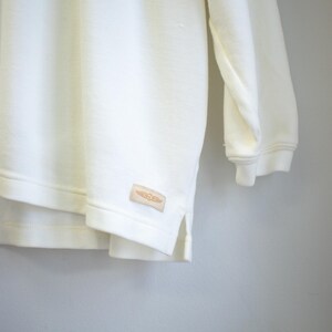 Polo da golf da uomo a maniche lunghe, color crema, taglia L, in misto Tencel. immagine 3