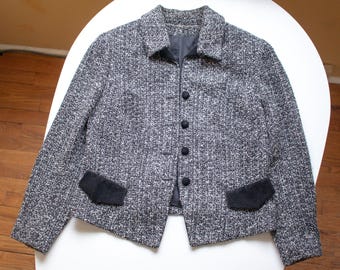 Vintage Matching Multi-Skirt Suit Set Gray and Black Size Large