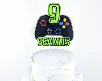 Video Game Controller Cake Topper: Black and Green
