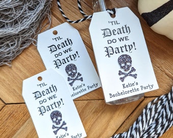 Til Death Do We Party Crossbones Bachelorette Party, Shower or Wedding Reception Shot Tags: Halloween Bachelorette, Ride or Die,
