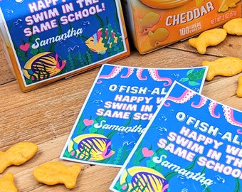 Goldfish Snack Cracker Valentine Stickers,  f