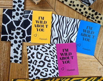 Wild About You Valentines for slap bracelets (listing is for card only)
