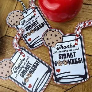 DIGITAL DOWNLOAD Smart Cookies Teacher Appreciation Tags, Cookies and ...