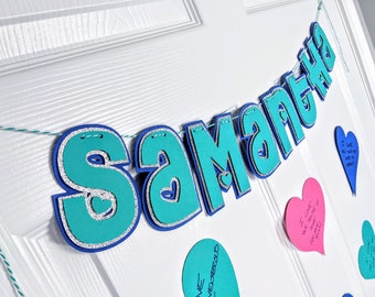 Valentines Day Door Banners: Name and Conversation Heart Kit