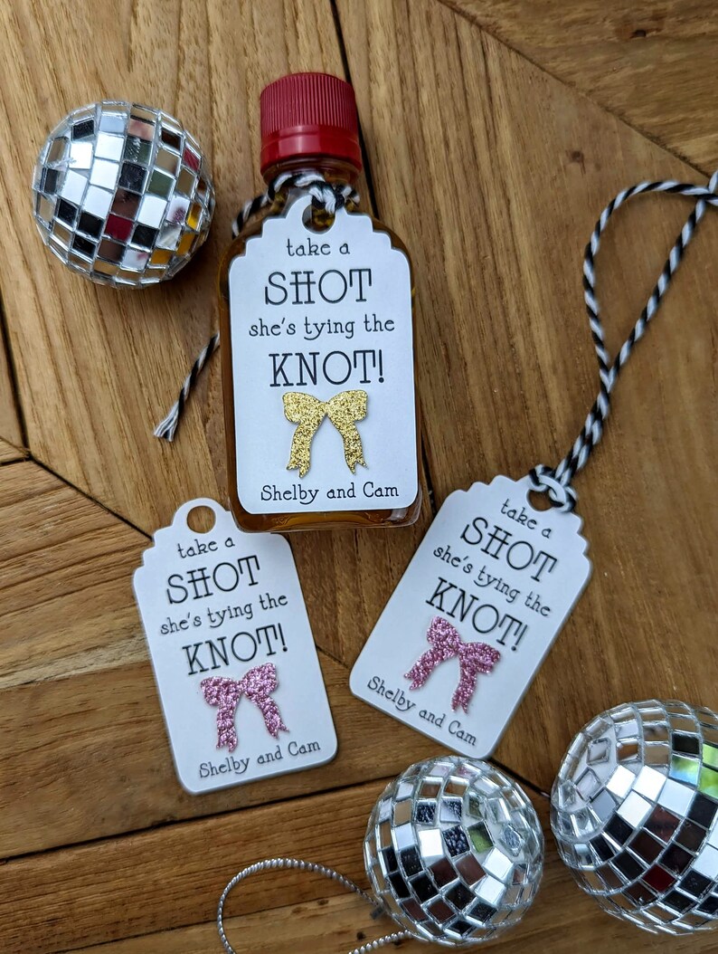 Bachelorette Party Favor Shot Tags, Shower or Wedding Reception Shot Tags image 6