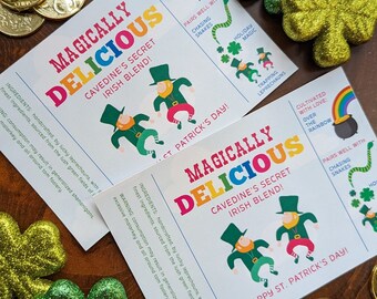 Magically Delicious St. Patrick's Day Leprechaun Custom Drink Label