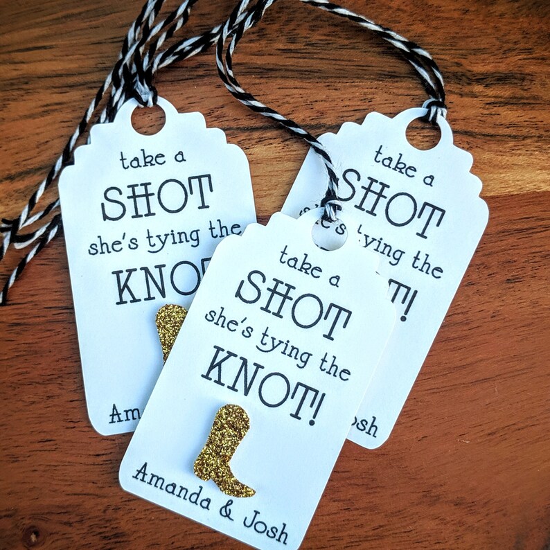 Bachelorette Party Favor Shot Tags, Shower or Wedding Reception Shot Tags imagem 5