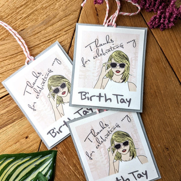 DIGITAL DOWNLOAD Happy BirthTAY Swift inspired Thank You Party Favor Tag