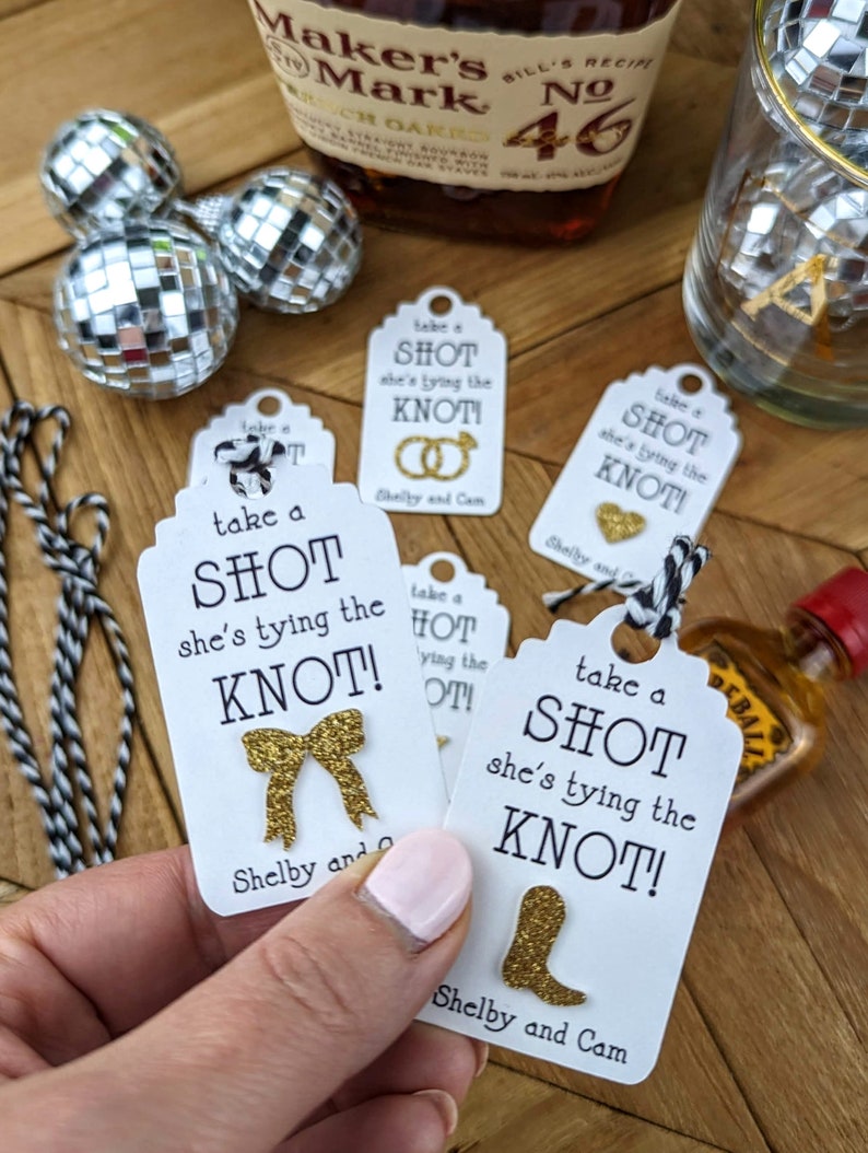 Bachelorette Party Favor Shot Tags, Shower or Wedding Reception Shot Tags image 9