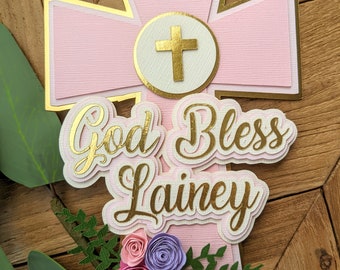 First Communion Cake Topper: Cake Topper Customized with Name