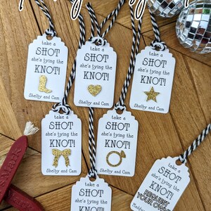 Bachelorette Party Favor Shot Tags, Shower or Wedding Reception Shot Tags imagem 2