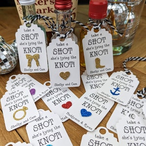 Bachelorette Party Favor Shot Tags, Shower or Wedding Reception Shot Tags imagem 8