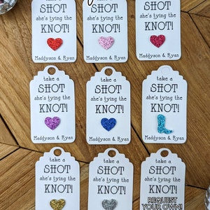 Bachelorette Party Favor Shot Tags, Shower or Wedding Reception Shot Tags imagem 3