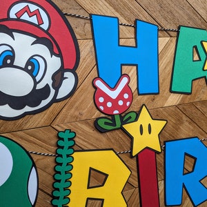 Super Mario Brothers Happy Birthday banner