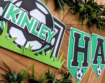 Custom Soccer Happy Birthday Banner