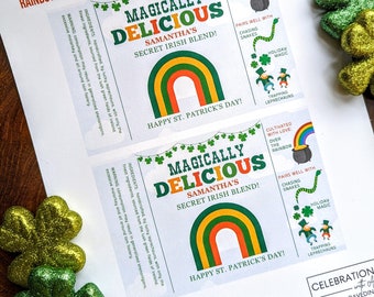 Magically Delicious St. Patrick's Day Rainbow Custom DIGITAL DOWNLOAD Drink Label