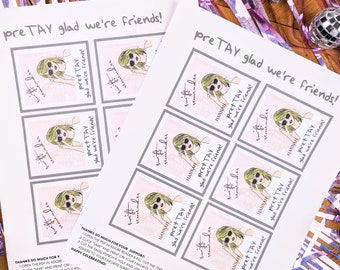 DIGITAL DOWNLOAD PreTay Glad We're Friends Gift Tag; Swifie Thank You Tag