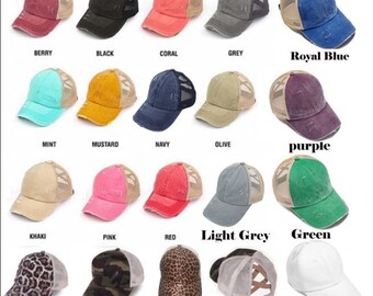 High Ponytail Hat Etsy