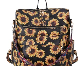 checkerboard sunflower backpack