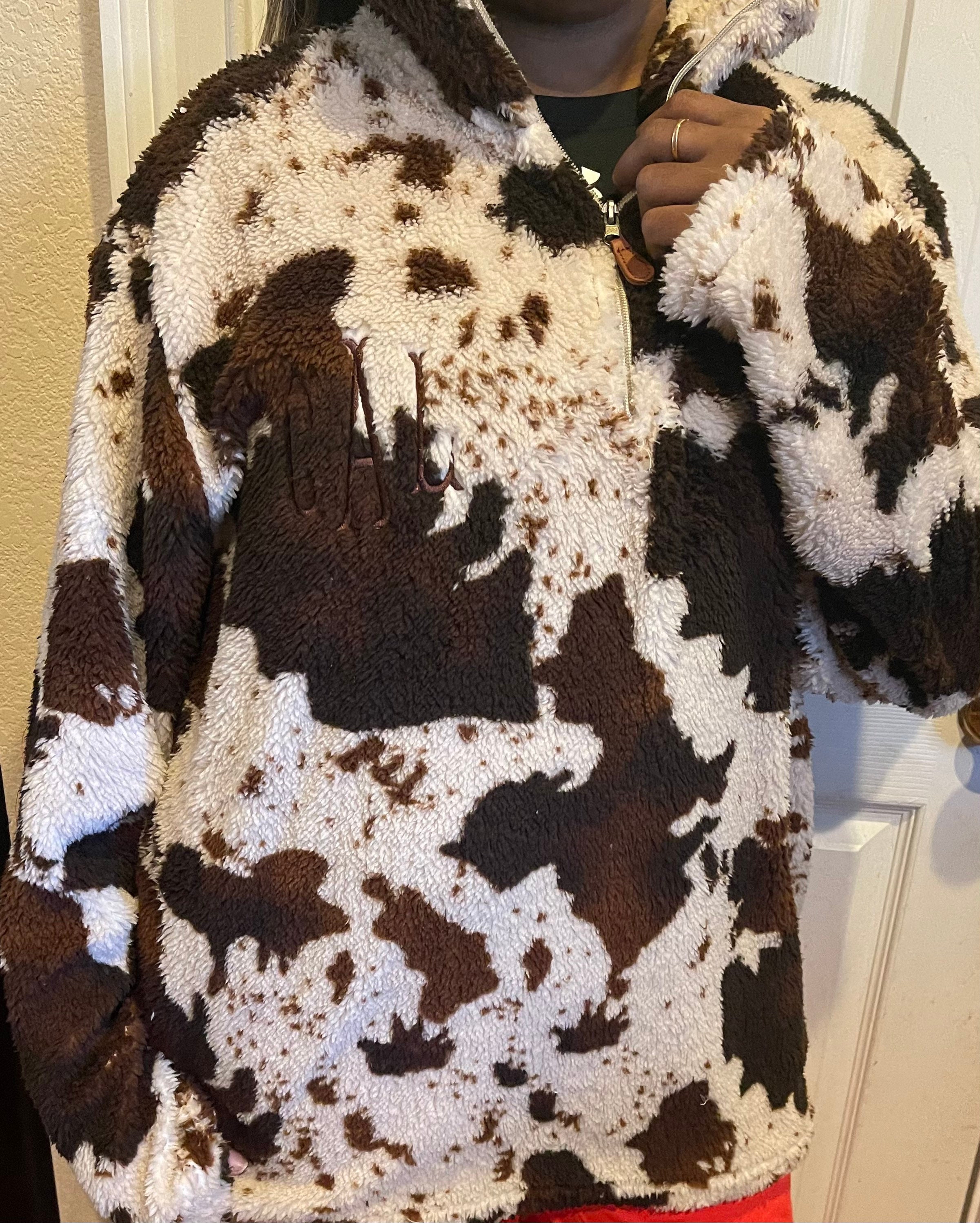 Cow print sherpa new arrivals