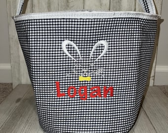 Personalized Embroidered Easter Basket, Monogram Basket