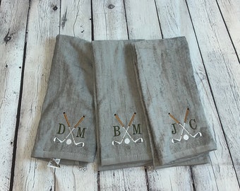 Monogrammed Golf Towel, Golf Towel, Gift, Embroidered, Golfer, Groomsmen